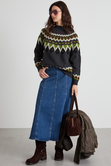 Denim panelled skirt Intrend