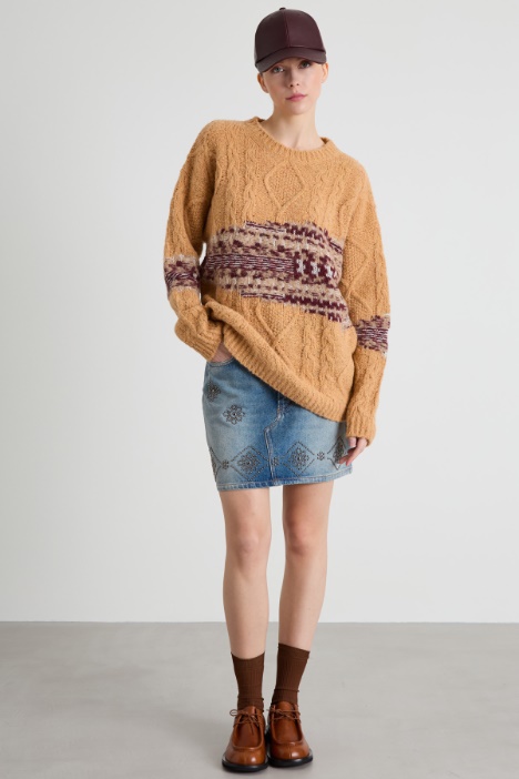 Studded denim mini skirt Intrend