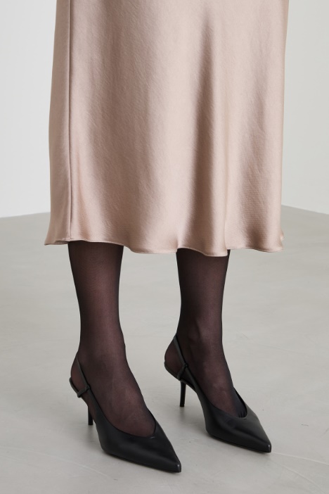 Gonna longuette in raso