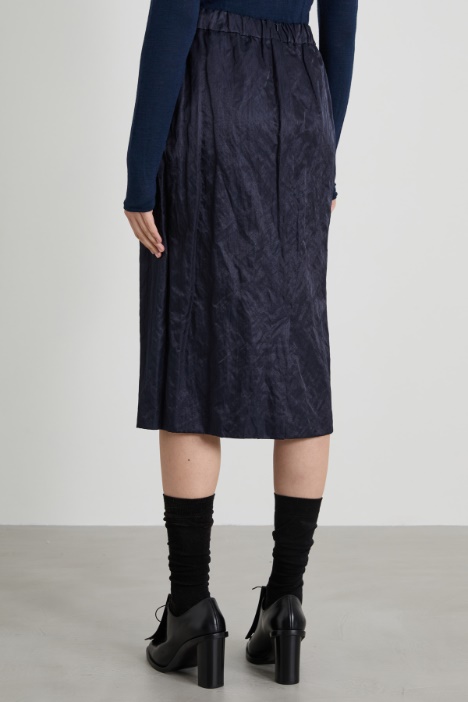 Gonna longuette in raso