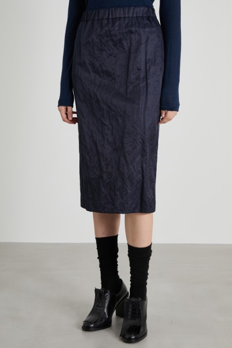 Gonna longuette in raso