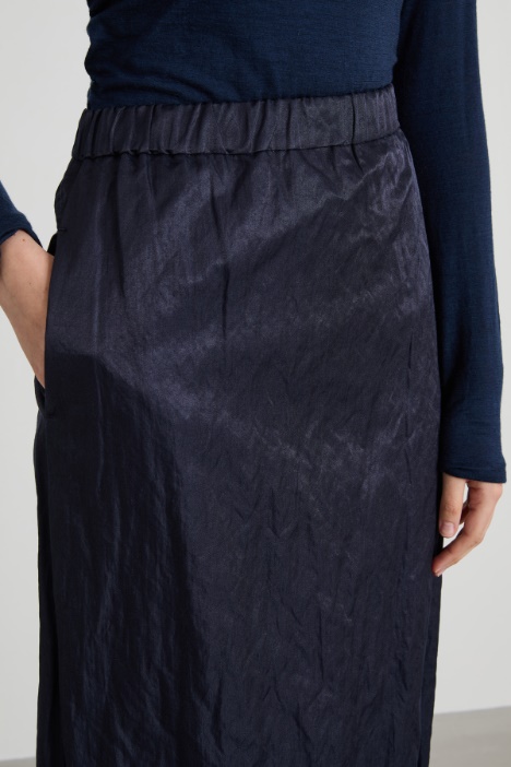 Gonna longuette in raso