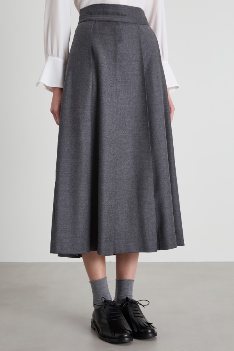 Gonna a pieghe in lana