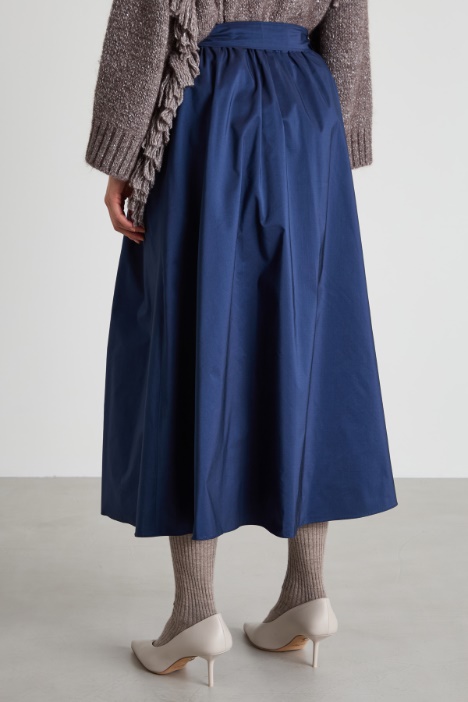 Gonna a pieghe in taffetà