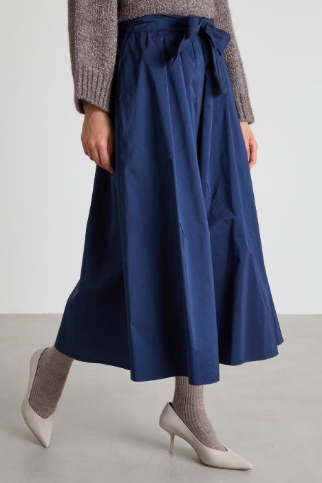 Gonna a pieghe in taffetà