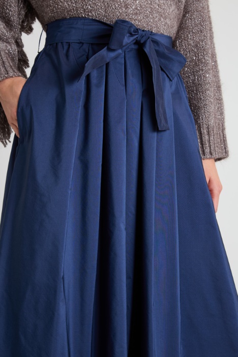 Gonna a pieghe in taffetà