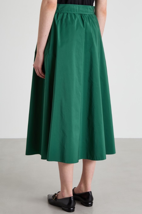 Gonna a pieghe in taffetà