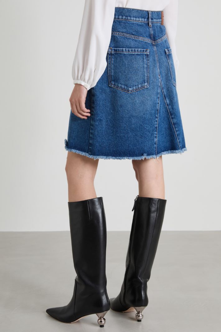 Gonna a portafoglio in denim