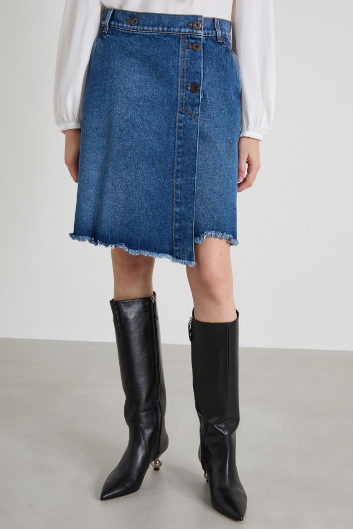 Gonna a portafoglio in denim