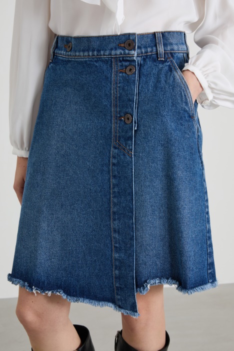 Gonna a portafoglio in denim