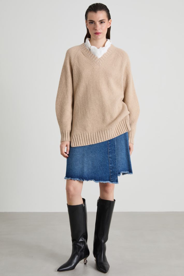 Gonna a portafoglio in denim