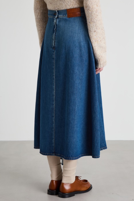 Gonna asimmetrica in denim