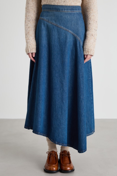 Gonna asimmetrica in denim