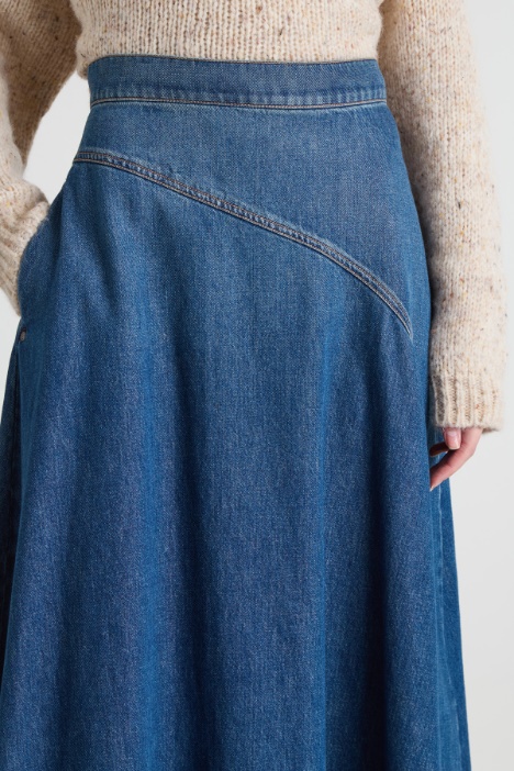 Gonna asimmetrica in denim