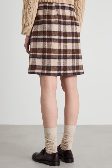 Gonna corta in lana check