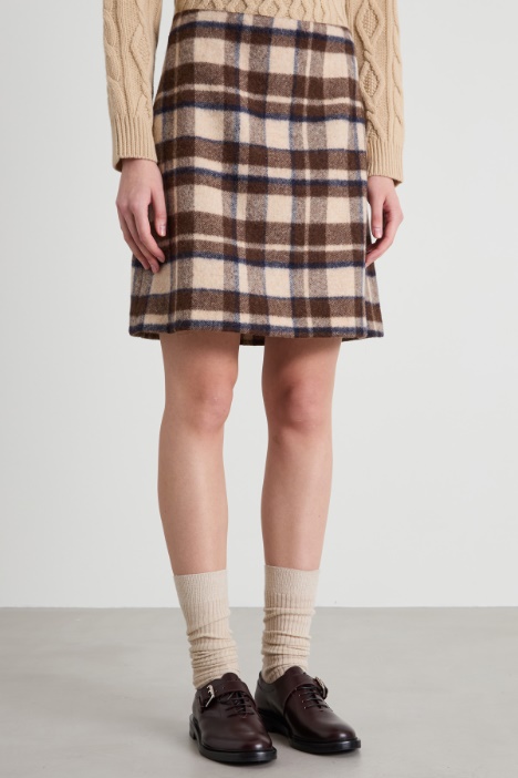 Gonna corta in lana check