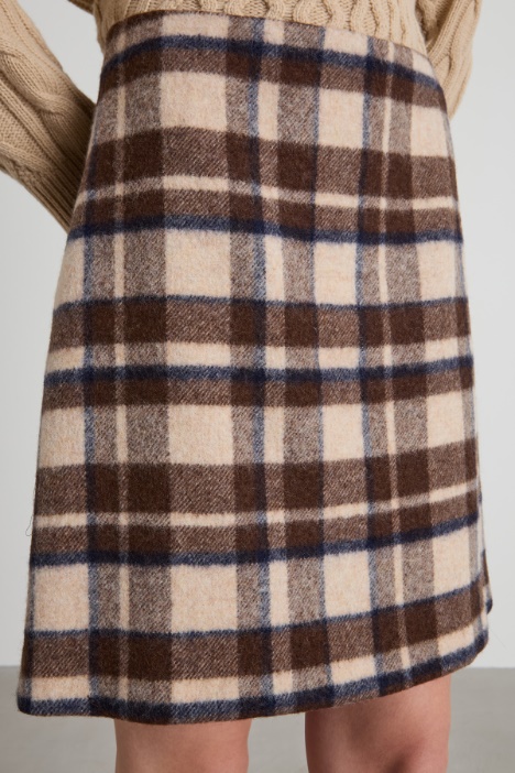 Gonna corta in lana check