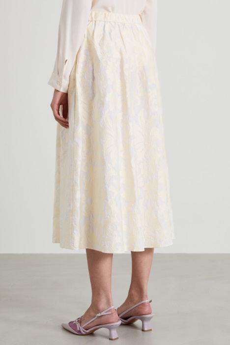 Gonna ampia in cotone ricamato