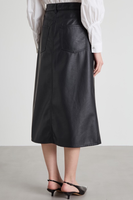 Gonna midi in similpelle