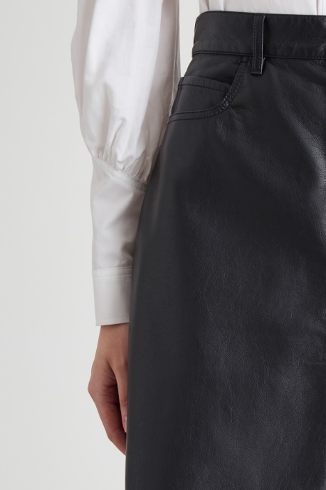 Gonna midi in similpelle