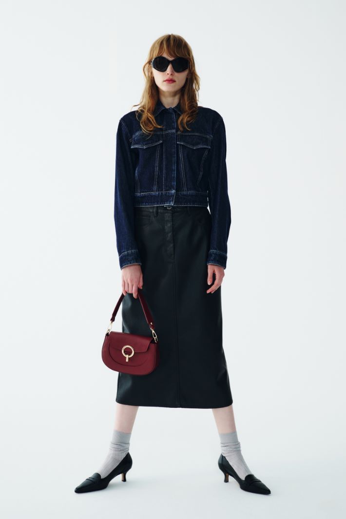 Faux leather midi skirt Intrend - 5