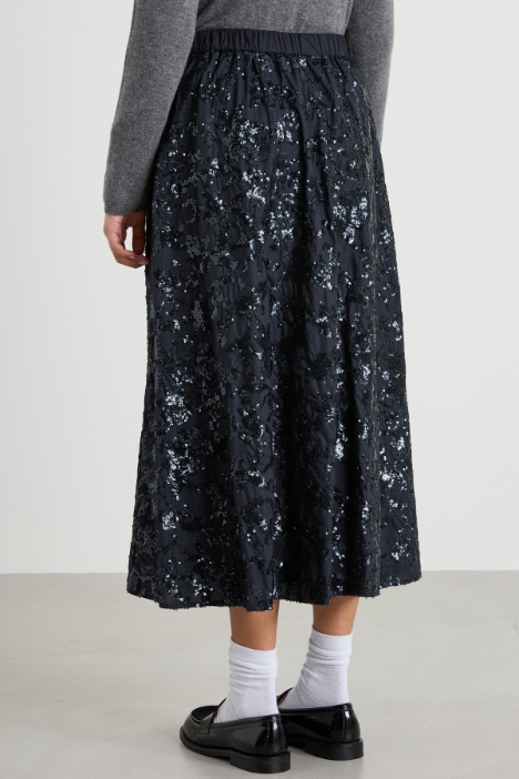 Gonna in cotone con paillettes