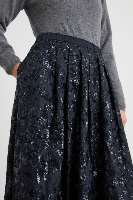 Gonna in cotone con paillettes