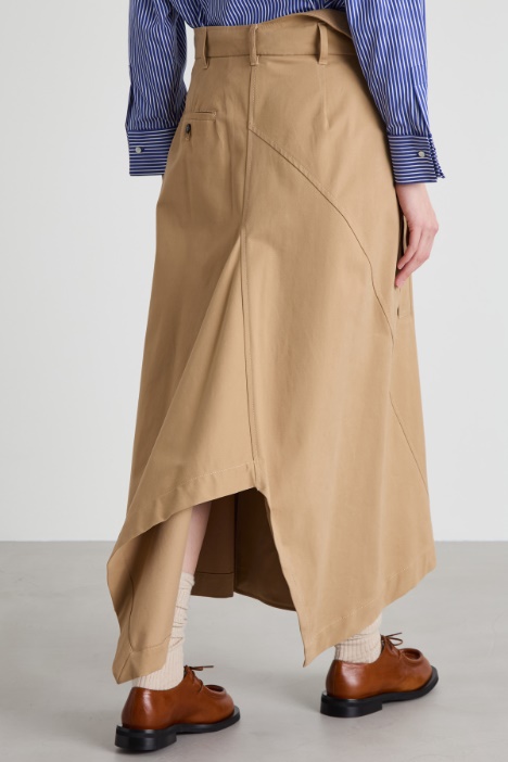 Gonna trench in gabardina di cotone