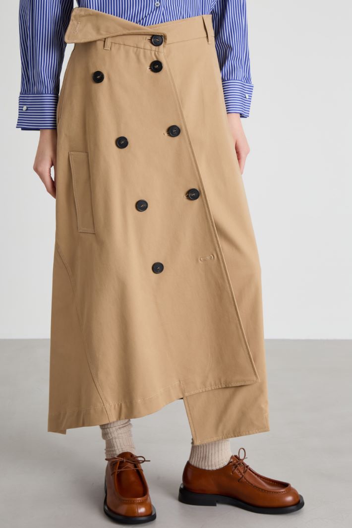 Gonna trench in gabardina di cotone Intrend - 4