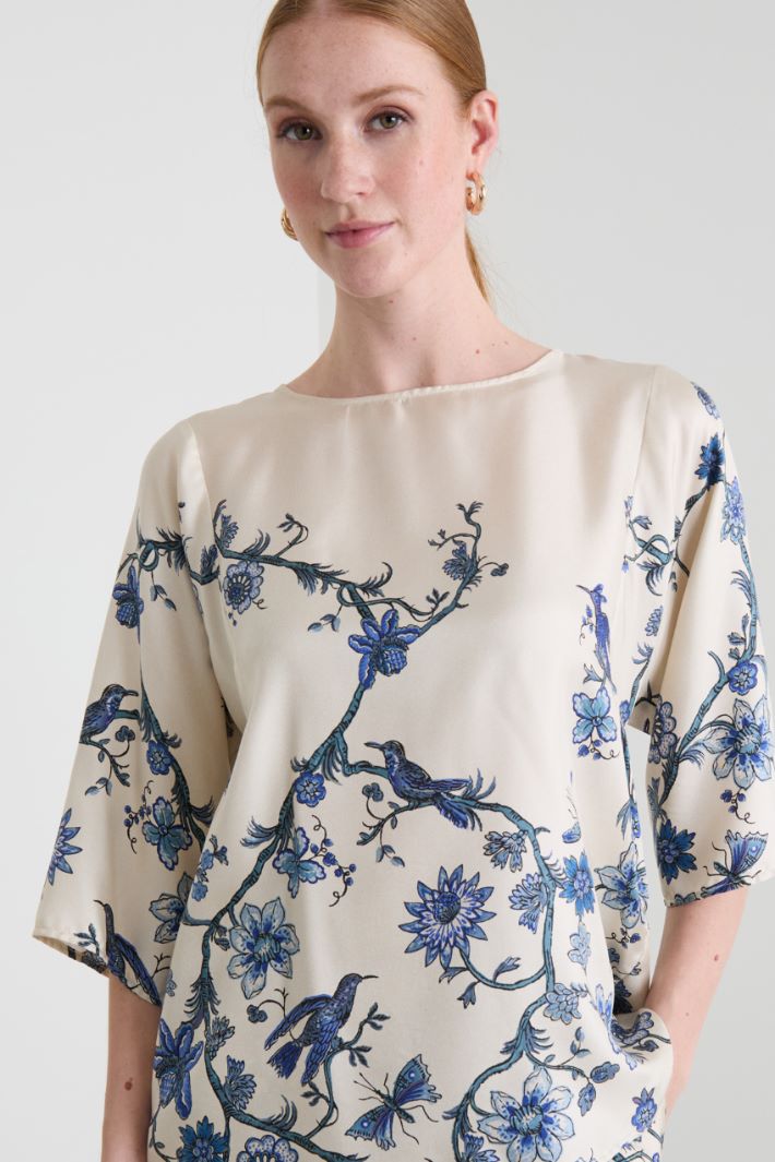 Blusa de sarga de seda