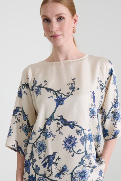 Blusa de sarga de seda