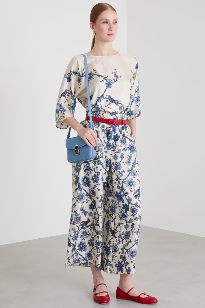 Blusa de sarga de seda