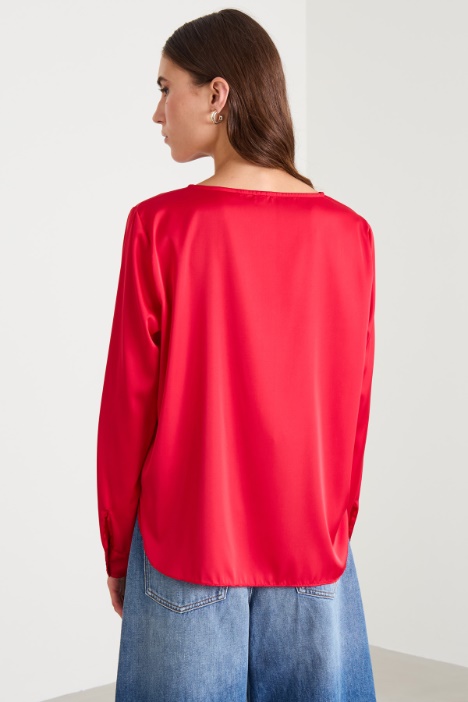 Blusa in raso stretch
