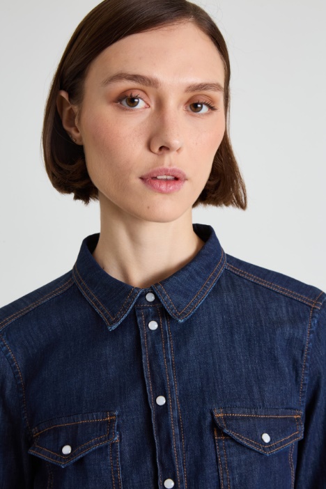 Camicia slim in denim