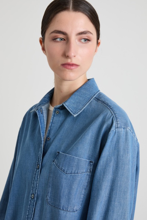 Camisa de denim de algodón