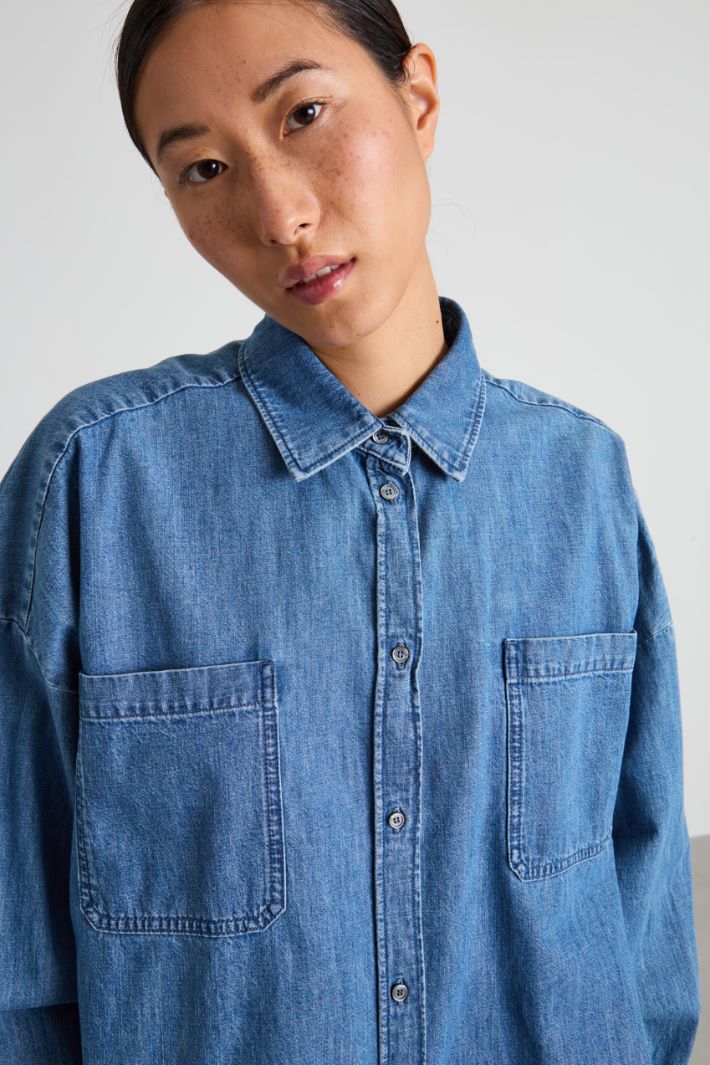 Denim shirt with pockets Intrend - 4