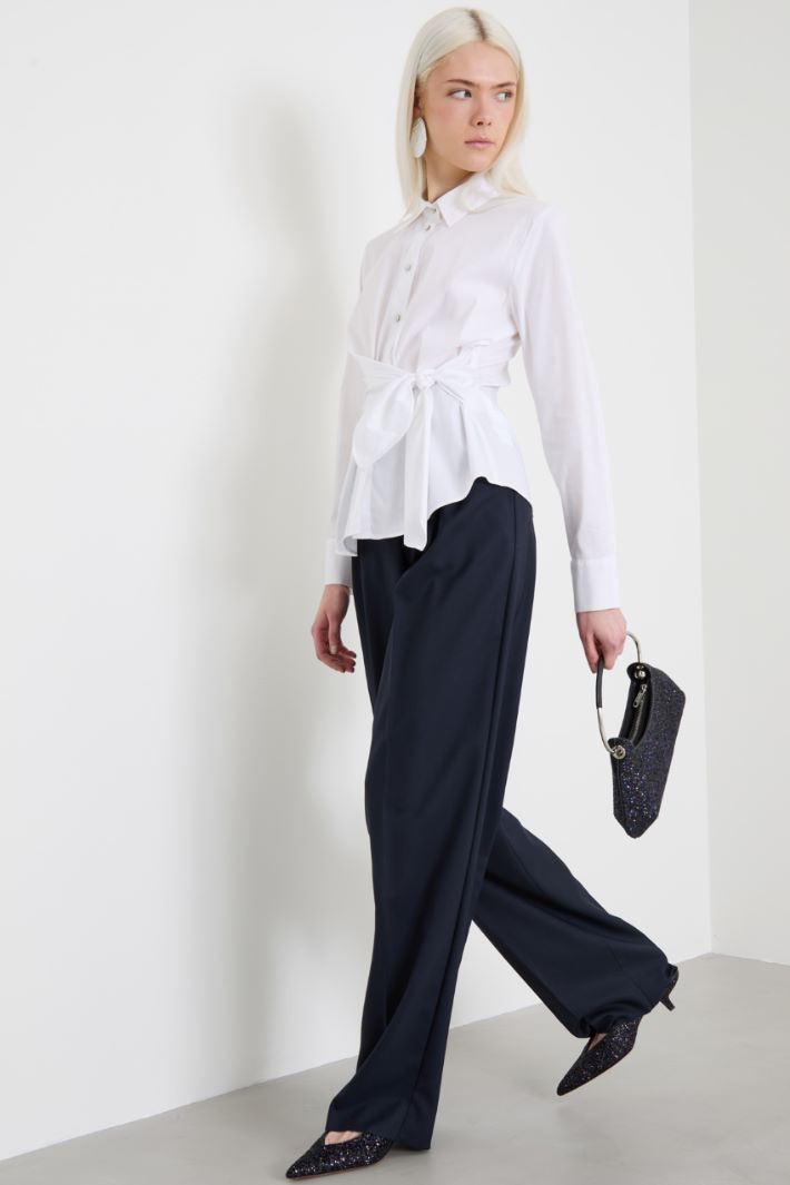 Knotted poplin shirt Intrend - 3