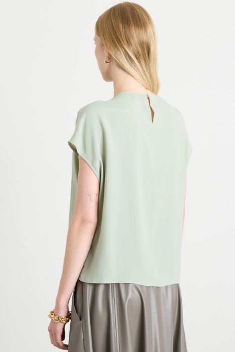 Blusa in crépe de chine