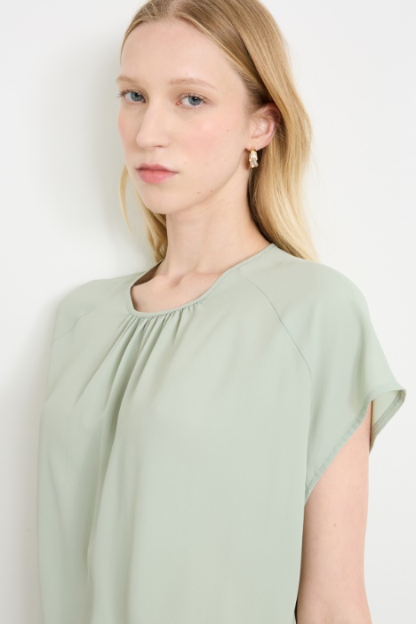 Blusa in crépe de chine