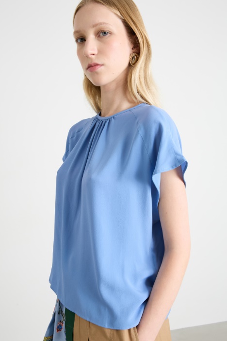 Blusa in crépe de chine