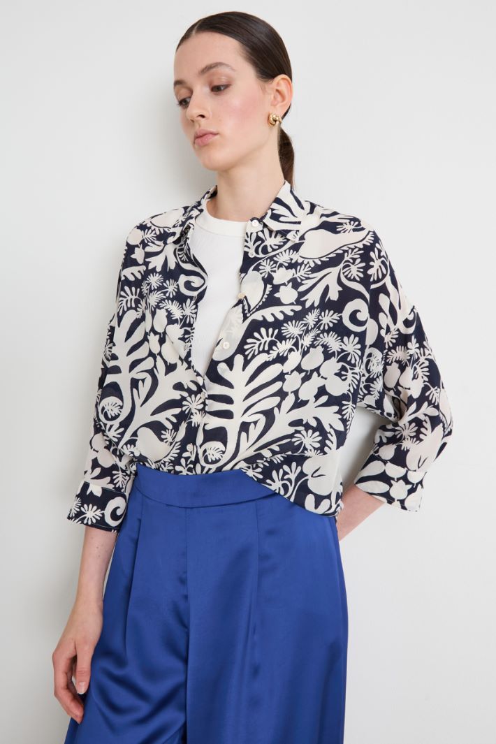 Fluid printed silk shirt Intrend