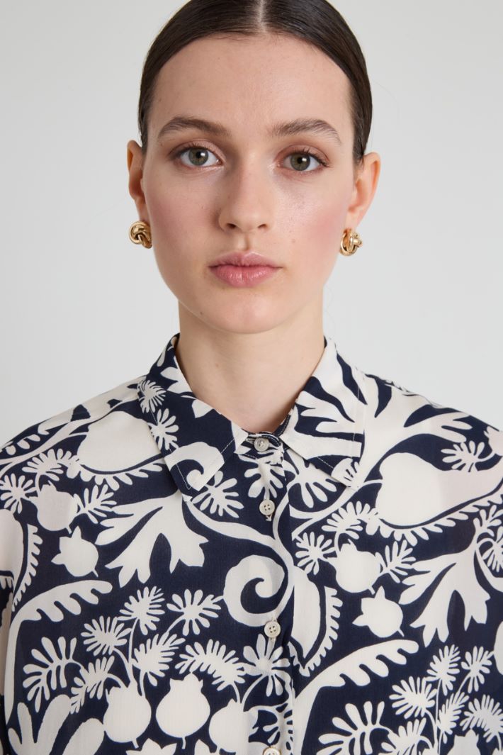 Fluid printed silk shirt Intrend - 4