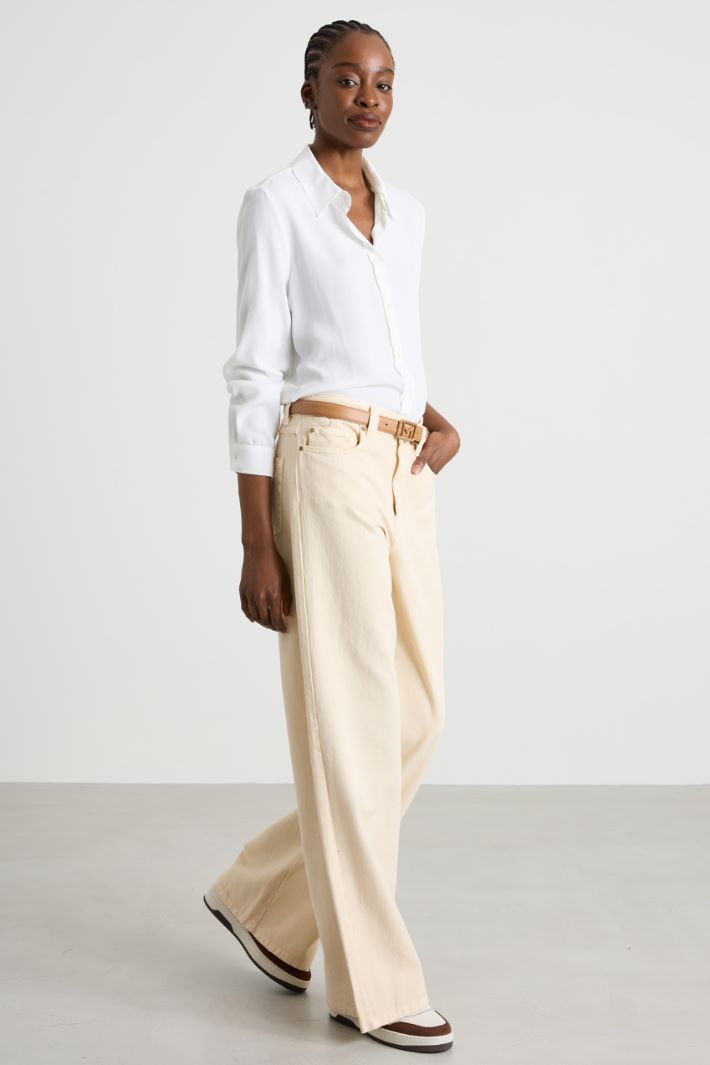 Silk-blend crêpe shirt Intrend - 3