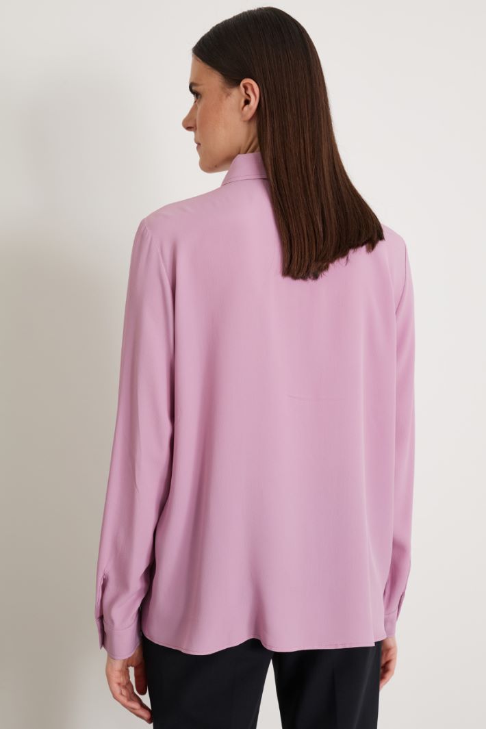 Silk-blend crêpe shirt Intrend - 2