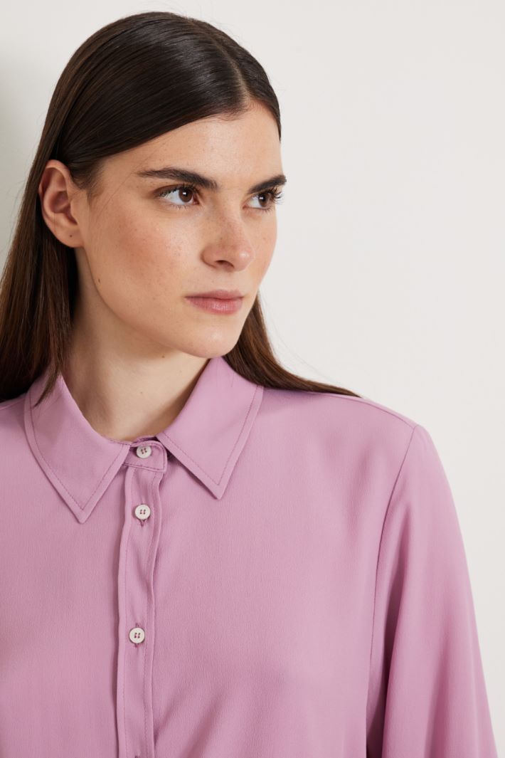 Silk-blend crêpe shirt Intrend - 4