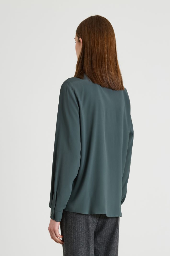 Silk-blend crêpe shirt Intrend - 2