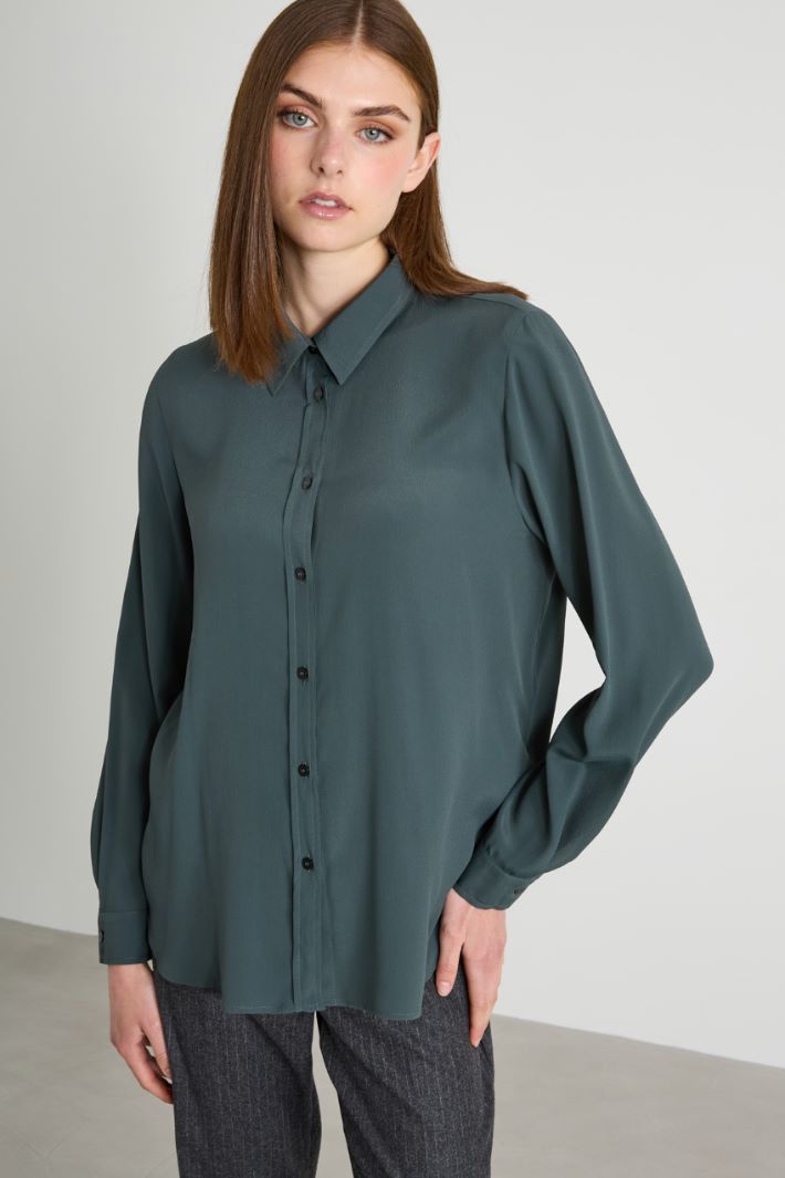 Silk-blend crêpe shirt Intrend