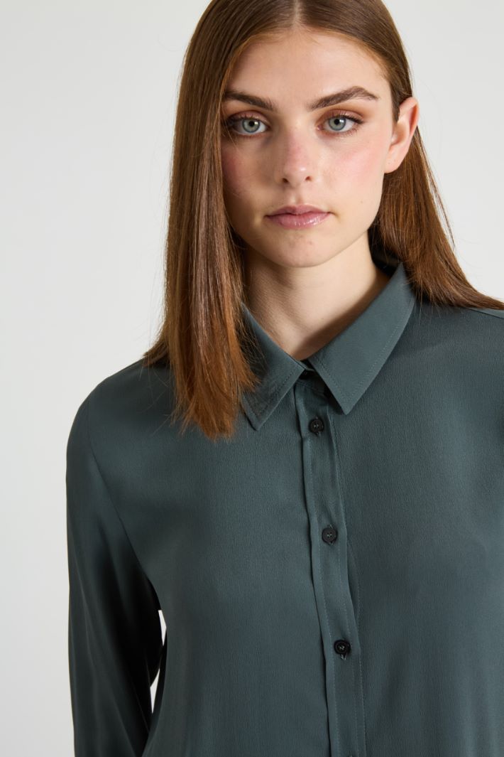 Silk-blend crêpe shirt Intrend - 4