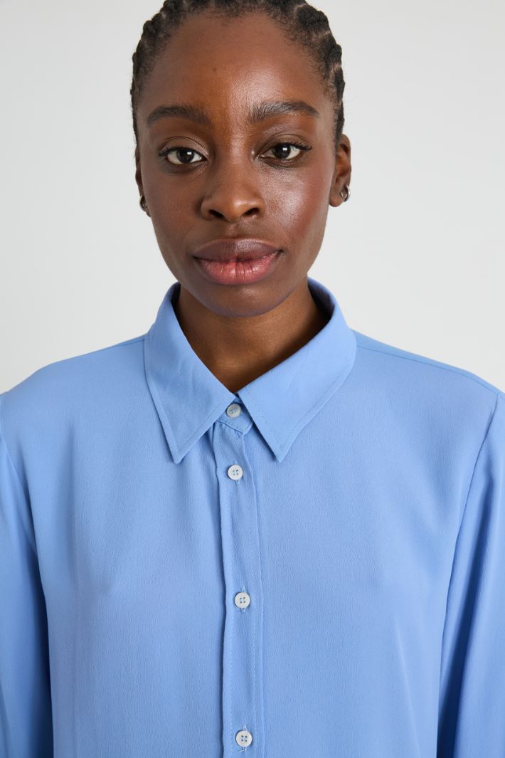 Silk-blend crêpe shirt Intrend - 4