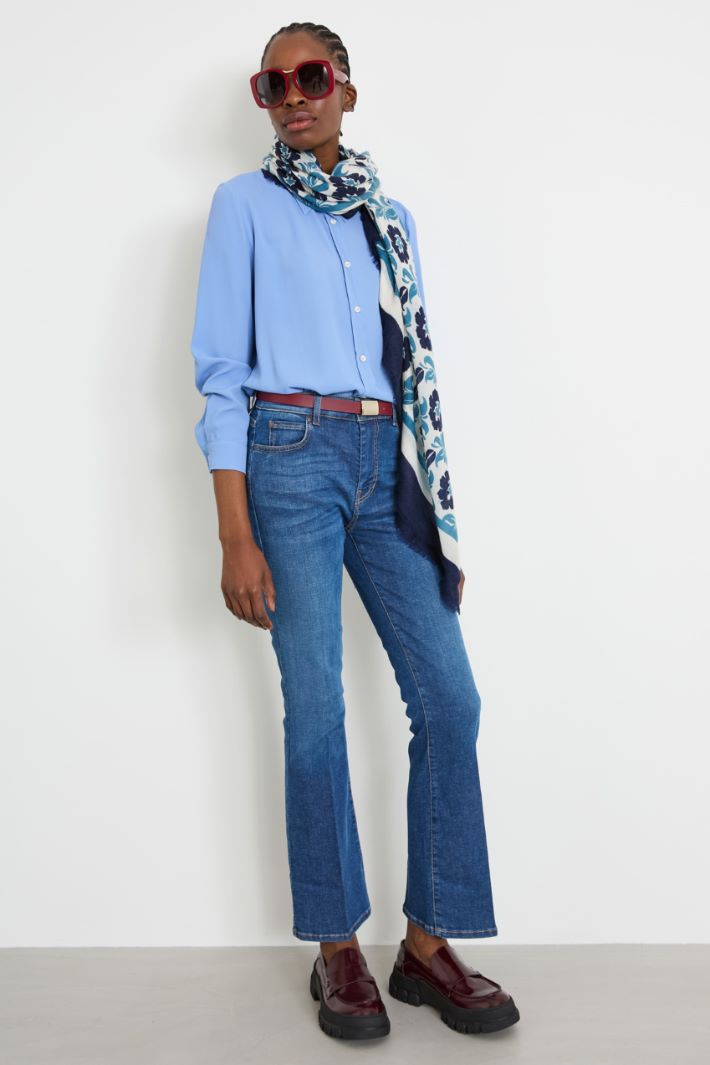 Silk-blend crêpe shirt Intrend - 3